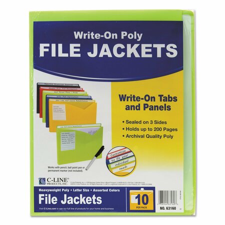 C-LINE PRODUCTS Write-On Expand Folder, 1" Expansion, Pk10 63160